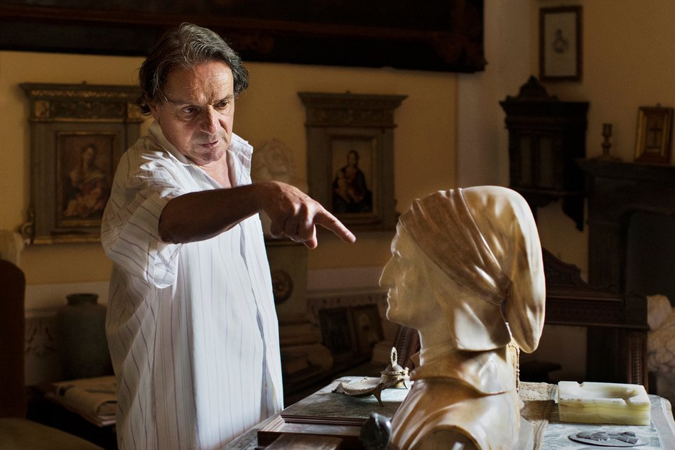 Antonio Bagni Amadei, with a bust of Dante